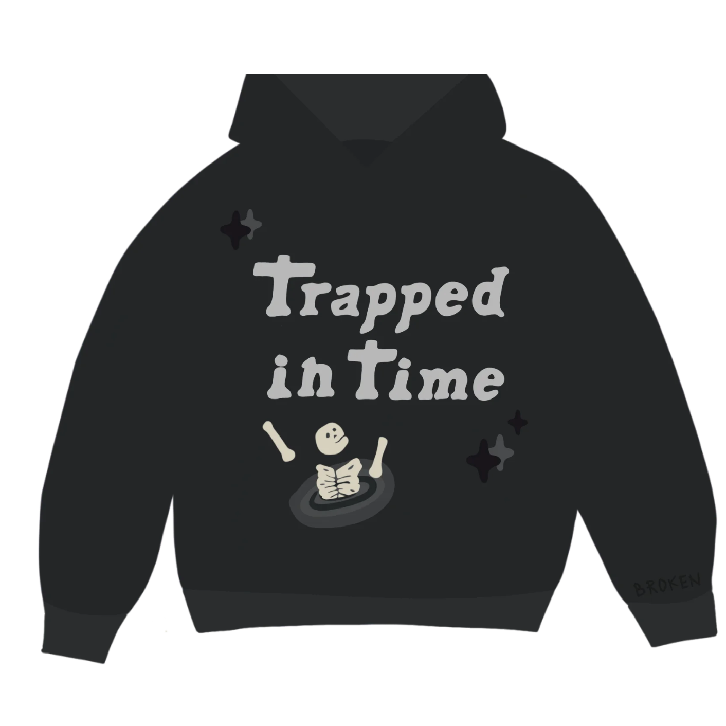 Broken Planet Market Trapped In Time Hoodie Soot Black | Broken