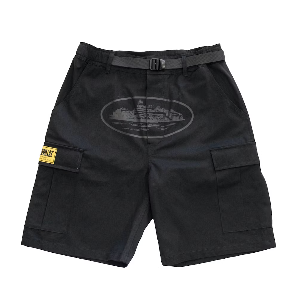 Corteiz OG Cargo Shorts Triple Black