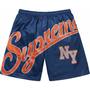 Supreme Big Script Mesh Short Navy | Supreme | KershKicks