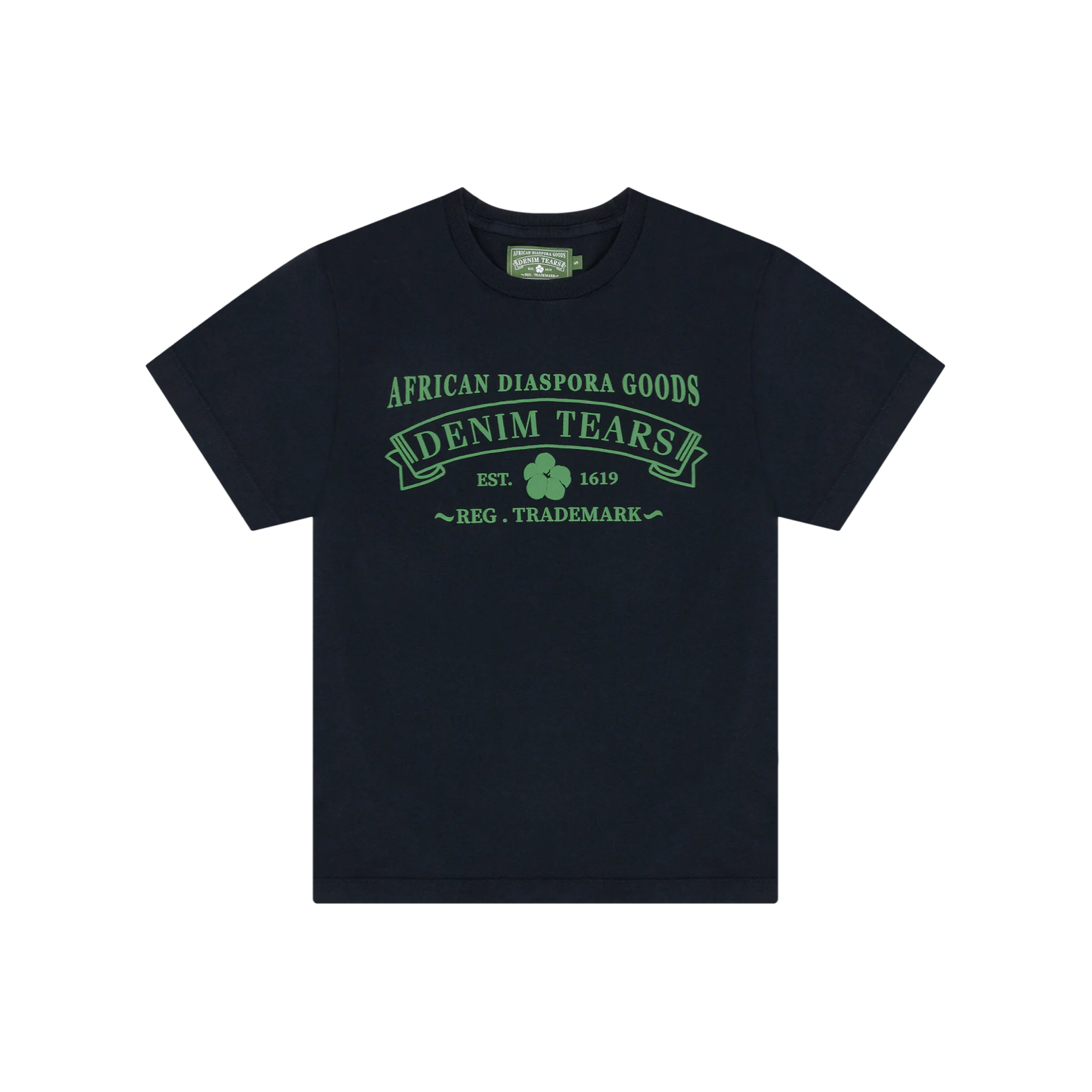 Denim Tears ADG Tee Navy by Denim Tears in . Available at KershKicks for £95.00. A must-have for fans of Denim Tears looking to elevate their style with this T-Shirt.