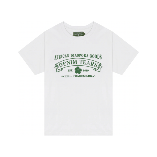 Denim Tears ADG Tee White by Denim Tears in . Available at KershKicks for £95.00. A must-have for fans of Denim Tears looking to elevate their style with this T-Shirt.