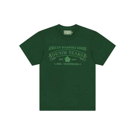 Denim Tears ADG Tee Green by Denim Tears in . Available at KershKicks for £95.00. A must-have for fans of Denim Tears looking to elevate their style with this T-Shirt.