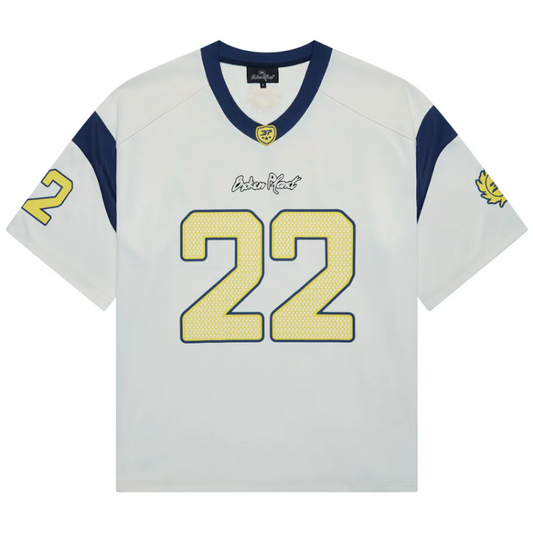 Broken Planet Football Jersey White/Blue by Broken Planet Market in Uncategorized. Available at KershKicks for £130.50. A must-have for fans of Broken Planet Market looking to elevate their style with this T-Shirt.