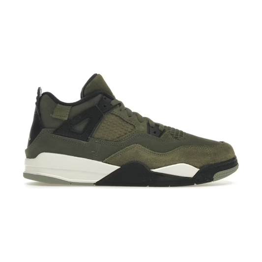Jordan 4 Retro SE Craft Medium Olive (PS) by Jordan's in Shoes. Available at KershKicks for £90.00. A must-have for fans of Jordan's looking to elevate their style with this Kids Trainers.