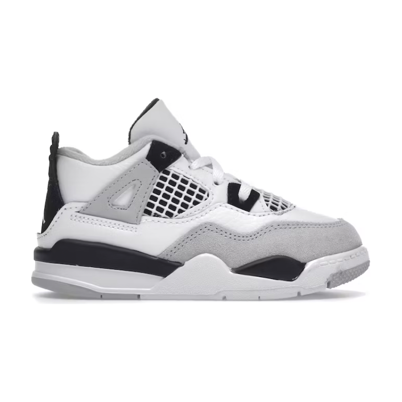 Jordan 4 Retro Military Black (TD) by Jordan's in Shoes. Available at KershKicks for £125.00. A must-have for fans of Jordan's looking to elevate their style with this Kids Trainers.