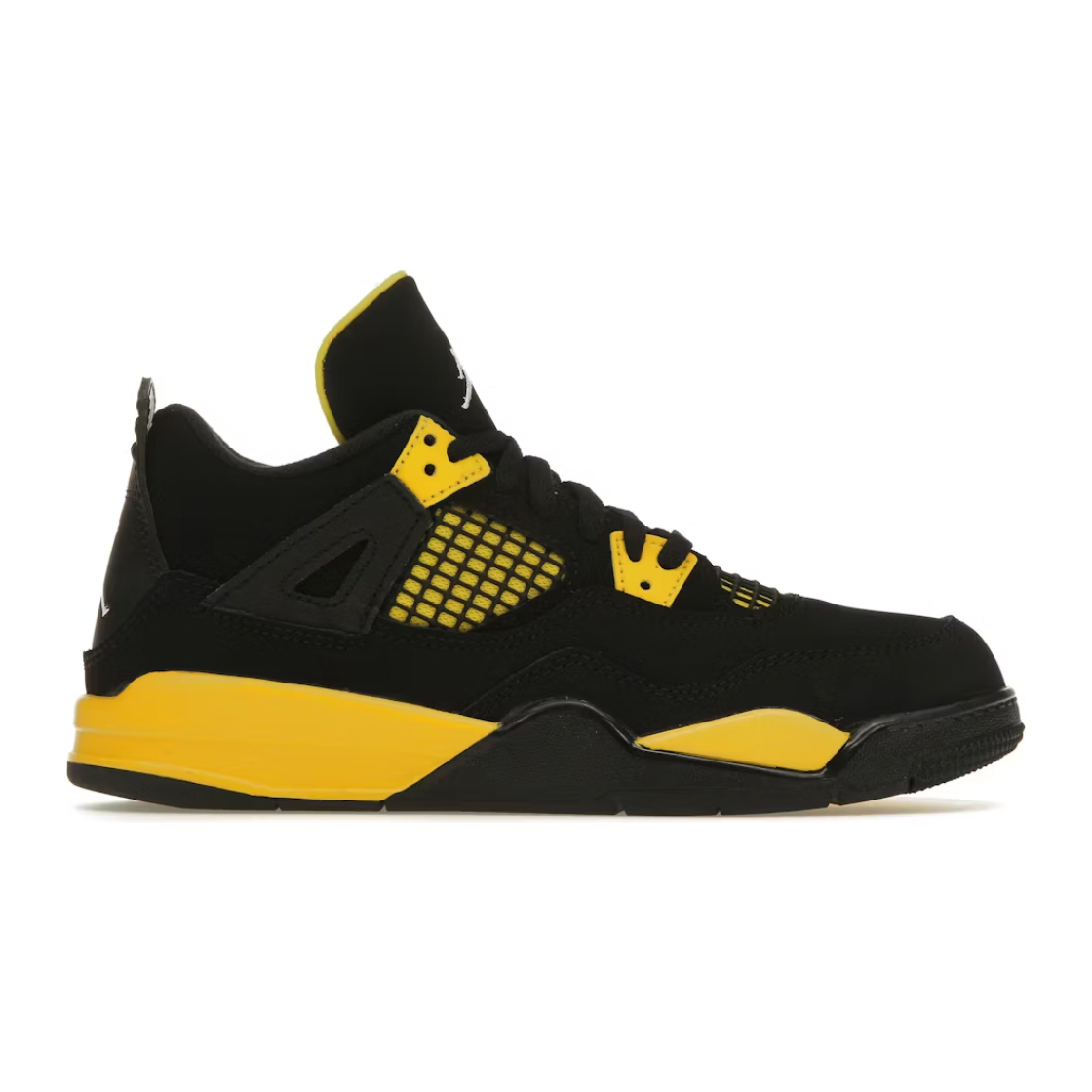 Jordan 4 Retro Thunder (2023) (PS) by Jordan's in Shoes. Available at KershKicks for £125.00. A must-have for fans of Jordan's looking to elevate their style with this Kids Trainers.