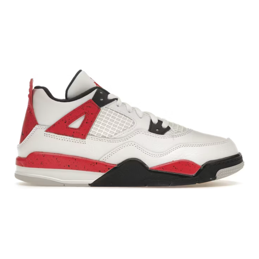 Jordan 4 Retro Red Cement (PS) by Jordan's in Shoes. Available at KershKicks for £90.00. A must-have for fans of Jordan's looking to elevate their style with this Kids Trainers.
