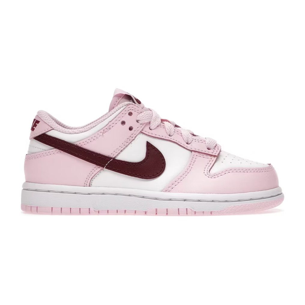 Nike Dunk Low Pink Red White (PS) by Nike in Shoes. Available at KershKicks for £80.00. A must-have for fans of Nike looking to elevate their style with this Kids Trainers.