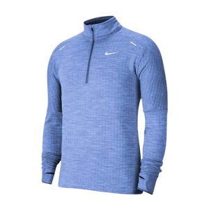 nike football therma shield quarter zip top in blue