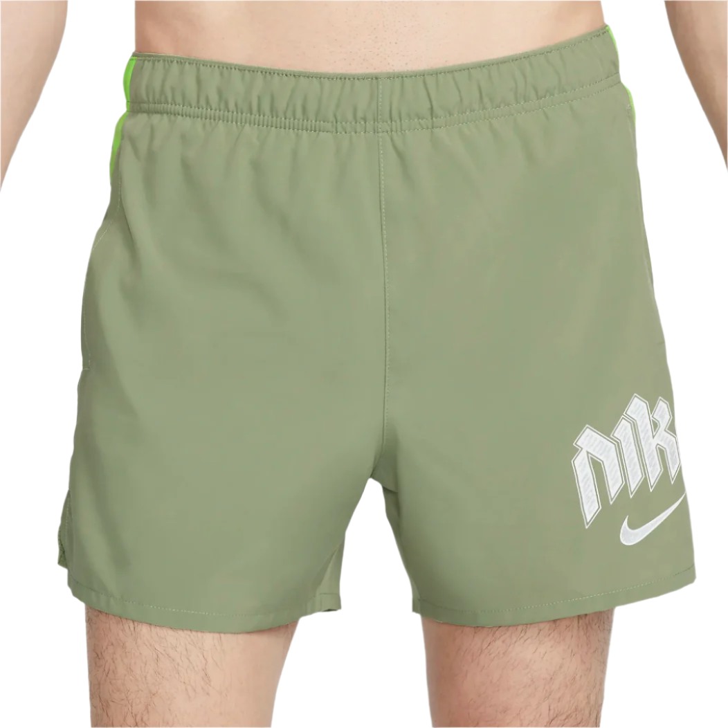 Nike Dri FIT Run Division Challenger 13cm Running Shorts Oil Green
