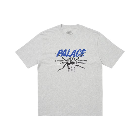 Palace Shocking Behaviour T-Shirt Grey Marl by Palace in Uncategorized. Available at KershKicks for £40.00. A must-have for fans of Palace looking to elevate their style with this T-Shirt.