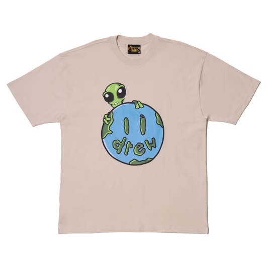 Drew House Alien The Alien SS Tee Beige by Drew House in Clothing. Available at KershKicks for £95.00. A must-have for fans of Drew House looking to elevate their style with this T-Shirt.