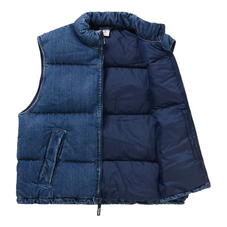 Supreme Nike Denim Puffer Vest Indigo | Supreme | KershKicks Supreme Nike Denim Puffer Vest Indigo | Supreme | KershKicks