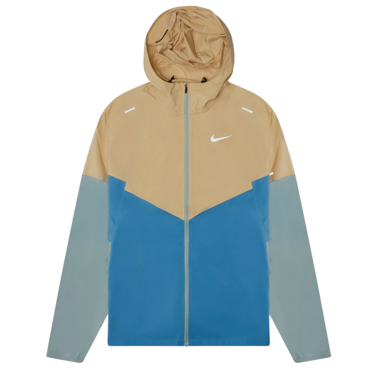Nike Repel Packable Beige Blue Windrunner Jacket by Nike in Clothing. Available at KershKicks for £85.00. A must-have for fans of Nike looking to elevate their style with this Activewear.