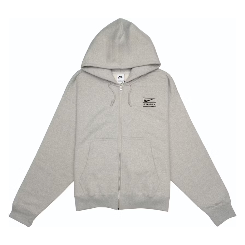 Stussy x Nike Fleece Zip Hoodie Grey Heather by stussy in Uncategorized. Available at KershKicks for £193.50. A must-have for fans of stussy looking to elevate their style with this Hoodie.