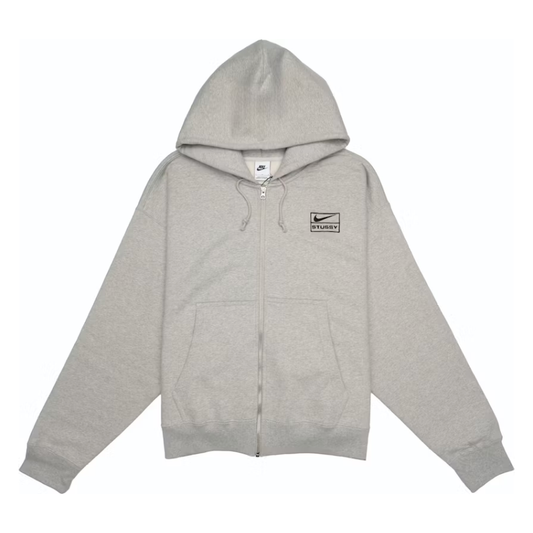 Stussy x Nike Fleece Zip Hoodie Grey Heather by stussy in Uncategorized. Available at KershKicks for £193.50. A must-have for fans of stussy looking to elevate their style with this Hoodie.