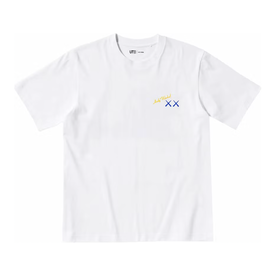 KAWS x Uniqlo Warhol UT Graphic Banana T-Shirt White by Kaws in . Available at KershKicks for £25.00. A must-have for fans of Kaws looking to elevate their style with this T-Shirt.