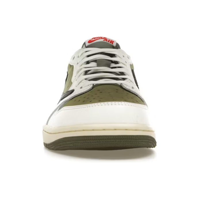 Jordan 1 Retro Low OG SP Travis Scott Medium Olive by Jordan's in Uncategorized. Available at KershKicks for £550.00. A must-have for fans of Jordan's looking to elevate their style with this Shoes.