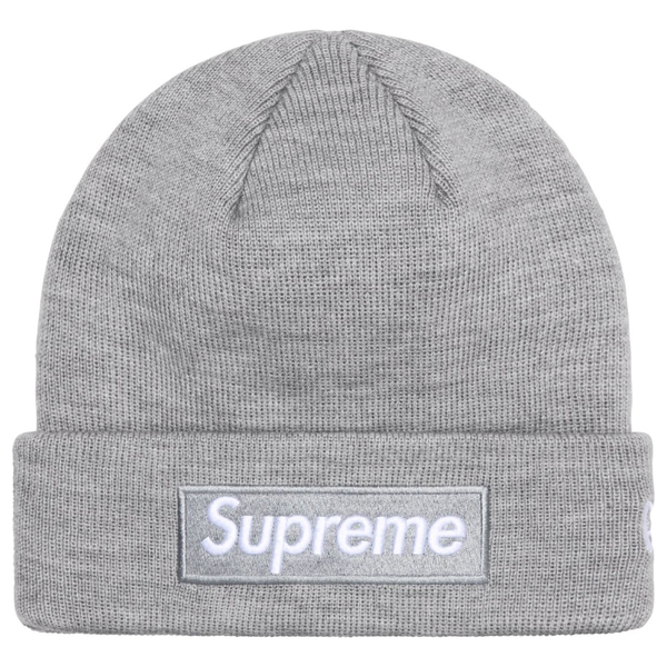 Supreme New Era Box Logo Beanie (FW24) Heather Grey