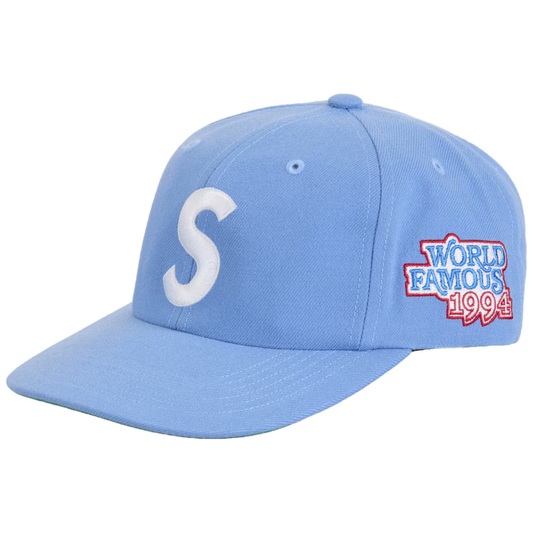 Supreme World Famous S Logo 6-Panel Blue
