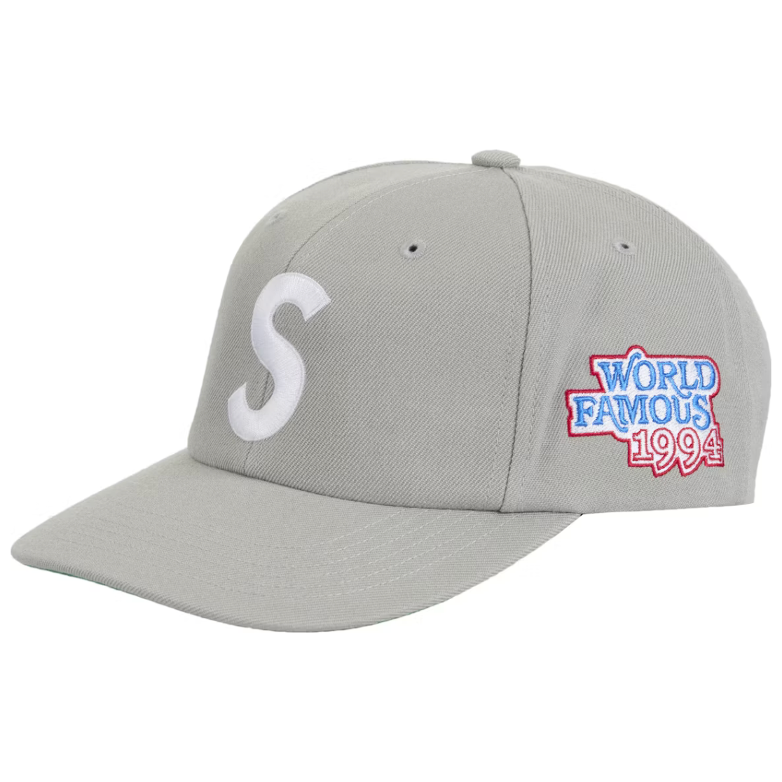 Supreme World Famous S Logo 6-Panel Grey | Supreme | KershKicks