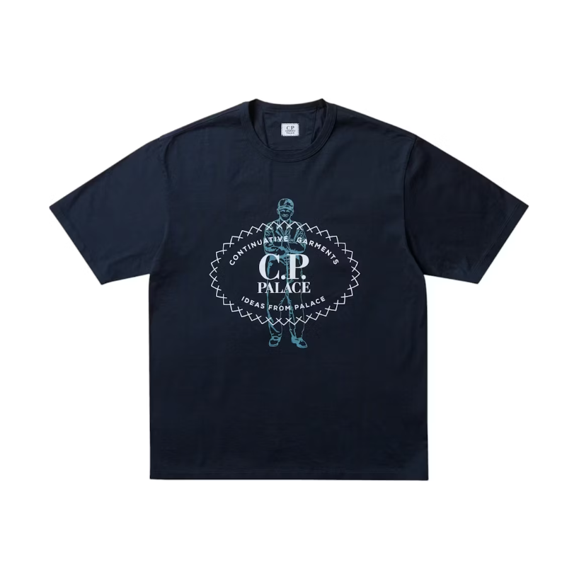 Palace x C.P. Company Mercerized Jersey 30/2 Twisted T-Shirt Navy