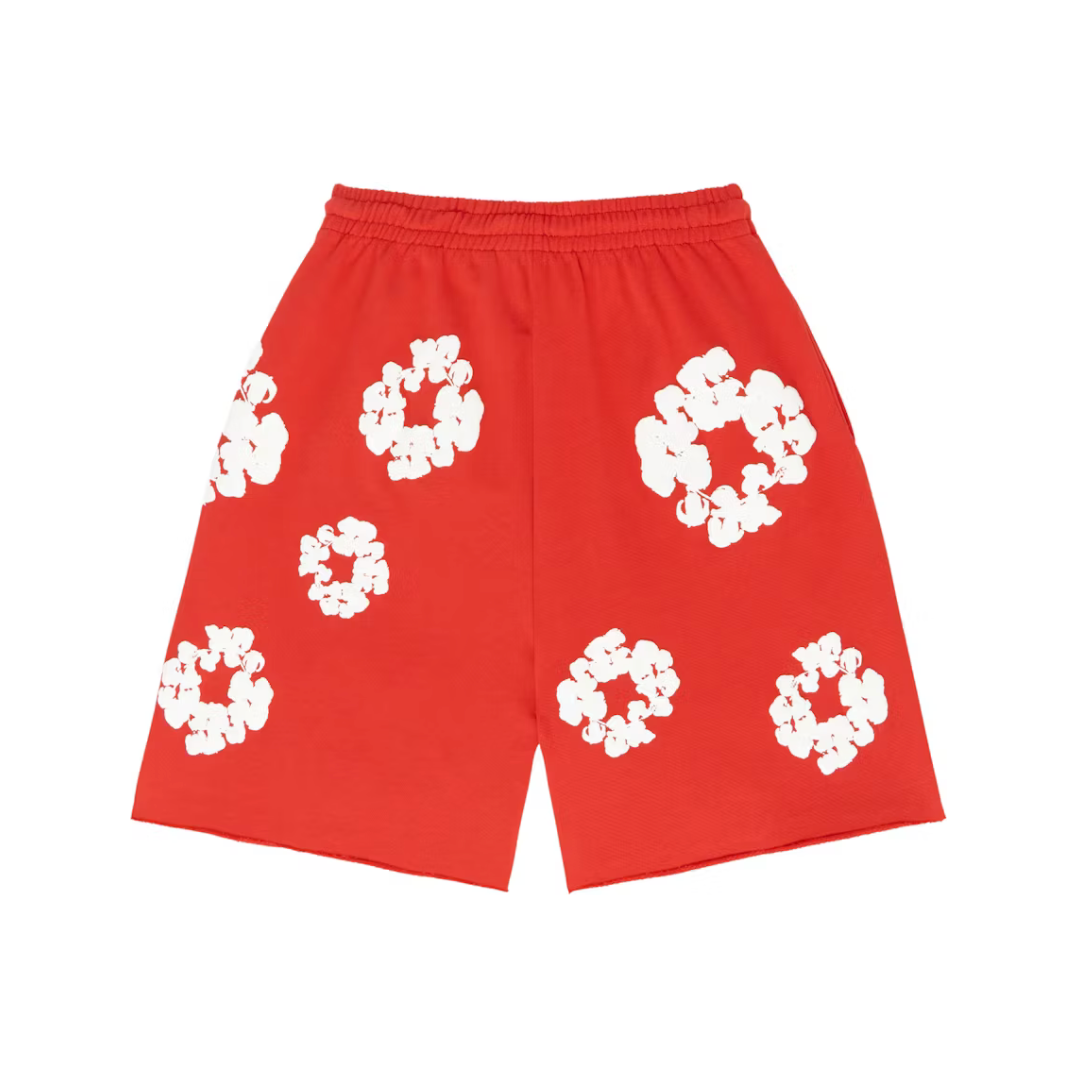 Denim Tears The Cotton Wreath Shorts Red