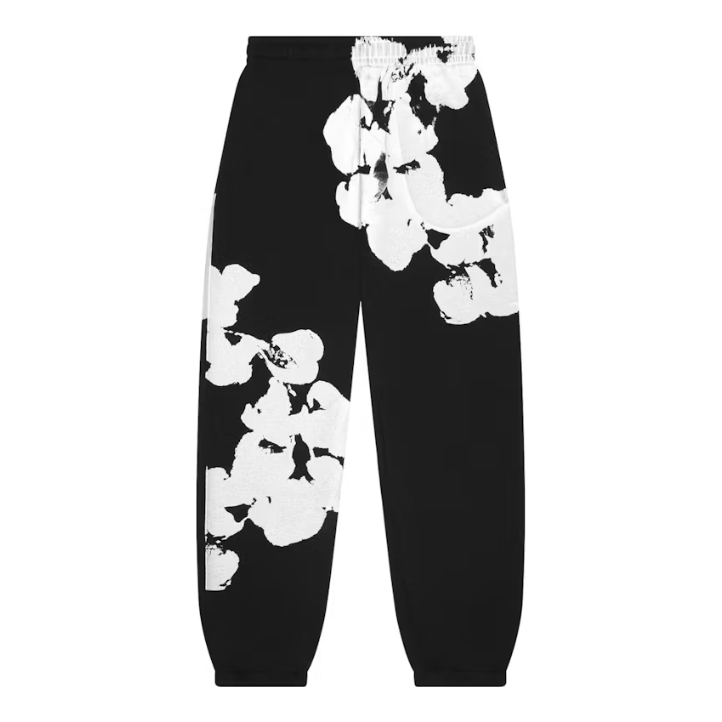 Denim Tears Big Cotton Wreath Sweatpants Black