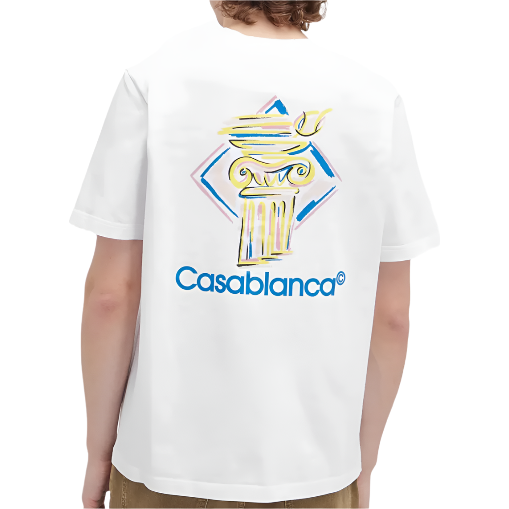 Casablanca Diamond Column T-Shirt White