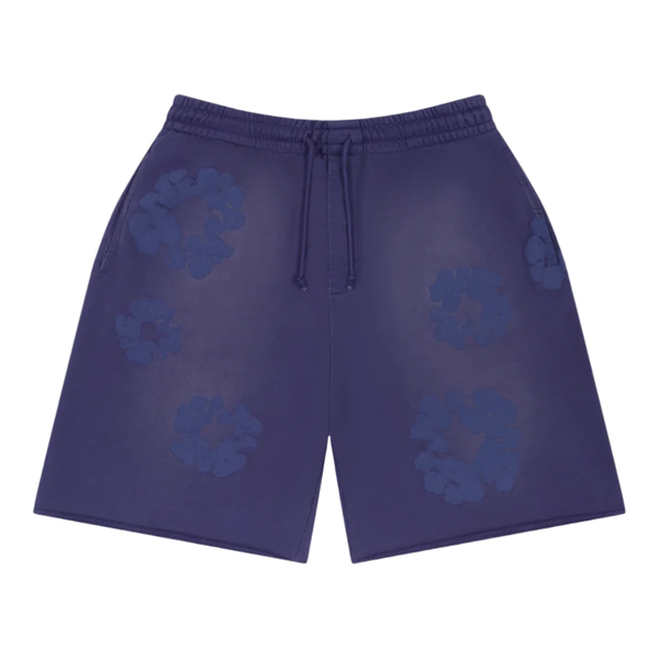 Denim Tears The Cotton Wreath Mono Sweatshorts Washed Blue | Denim