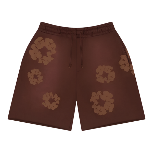 Denim Tears The Cotton Wreath Mono Sweatshorts Brown | Denim Tears