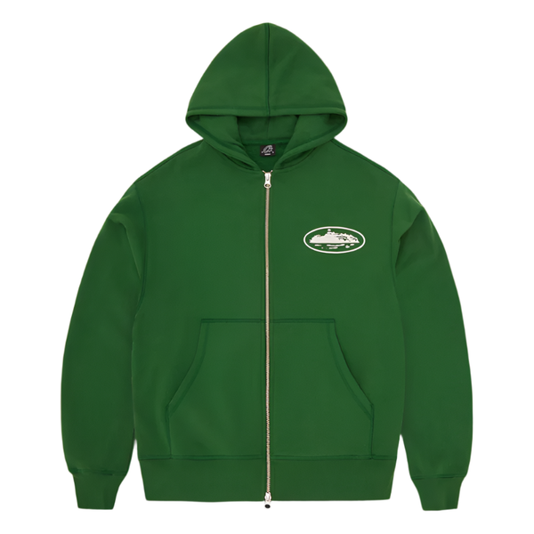 Corteiz Island Puff Print Zip Hoodie Green | Corteiz | KershKicks