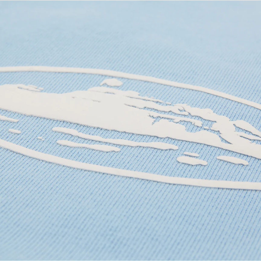 Corteiz Island Puff Print Sweatshort Baby Blue