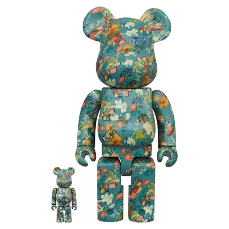Bearbrick x Van Gogh Museum Floral Pattern 50th Anniversary 100% & 400% Set