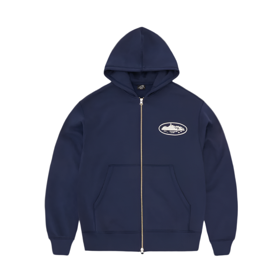 CORTEIZ ISLAND PUFF PRINT ZIP HOODIE [NAVY]