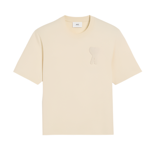 AMI Paris Ami de Coeur Patch T-Shirt Beige