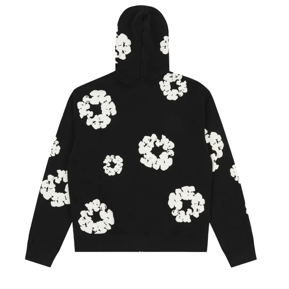 Denim Tears The Cotton Wreath Zip Up Hoodie Black