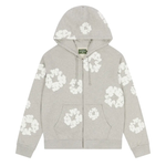 Denim Tears The Cotton Wreath Zip Up Hoodie Grey