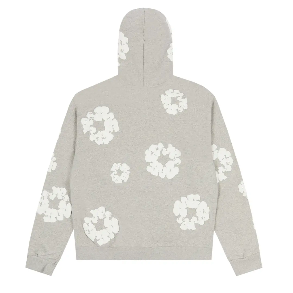 Denim Tears The Cotton Wreath Zip Up Hoodie Grey