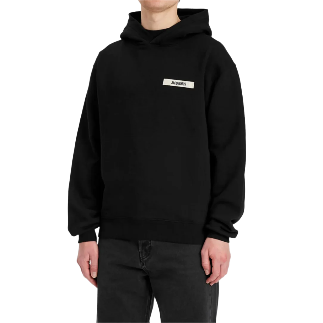 Jacquemus Gros Grain Logo Hoodie Black