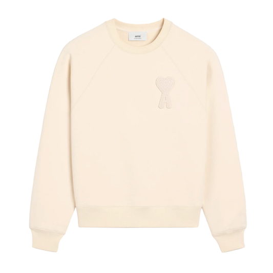 AMI Paris Ami De Coeur Sweatshirt White Cream