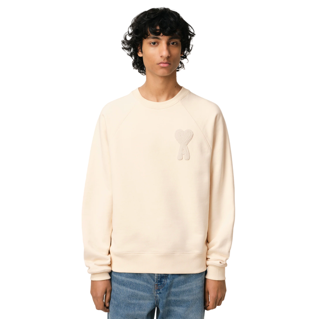 AMI Paris Ami De Coeur Sweatshirt White Cream