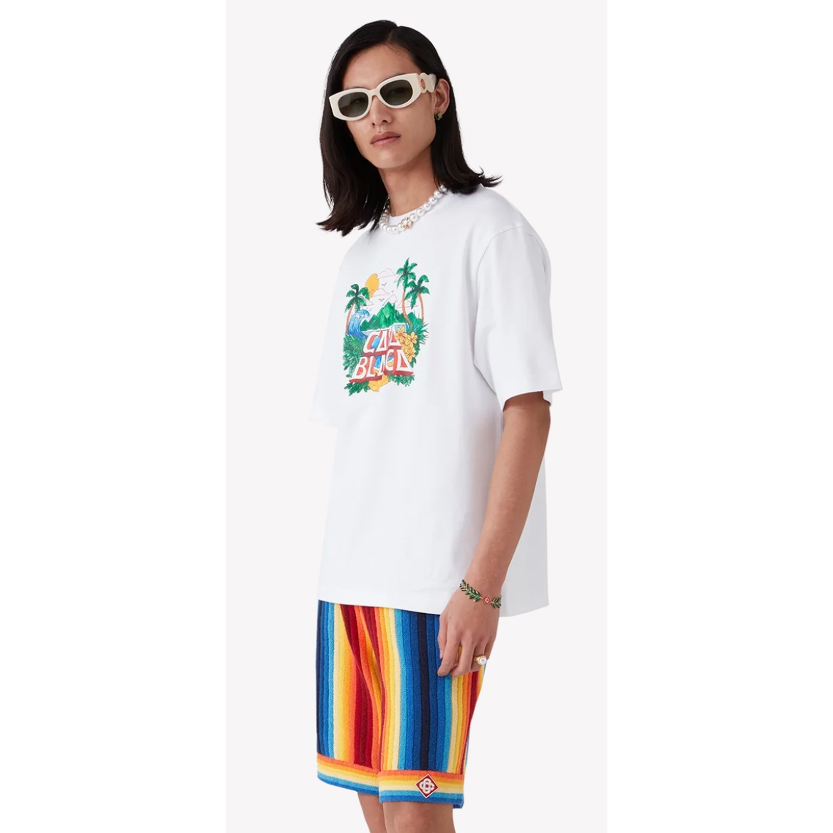 Casablanca Beach Wave T-Shirt White