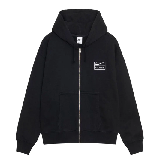 Stussy x Nike Stone Washed Fleece Zip Hoodie (FW25) Black