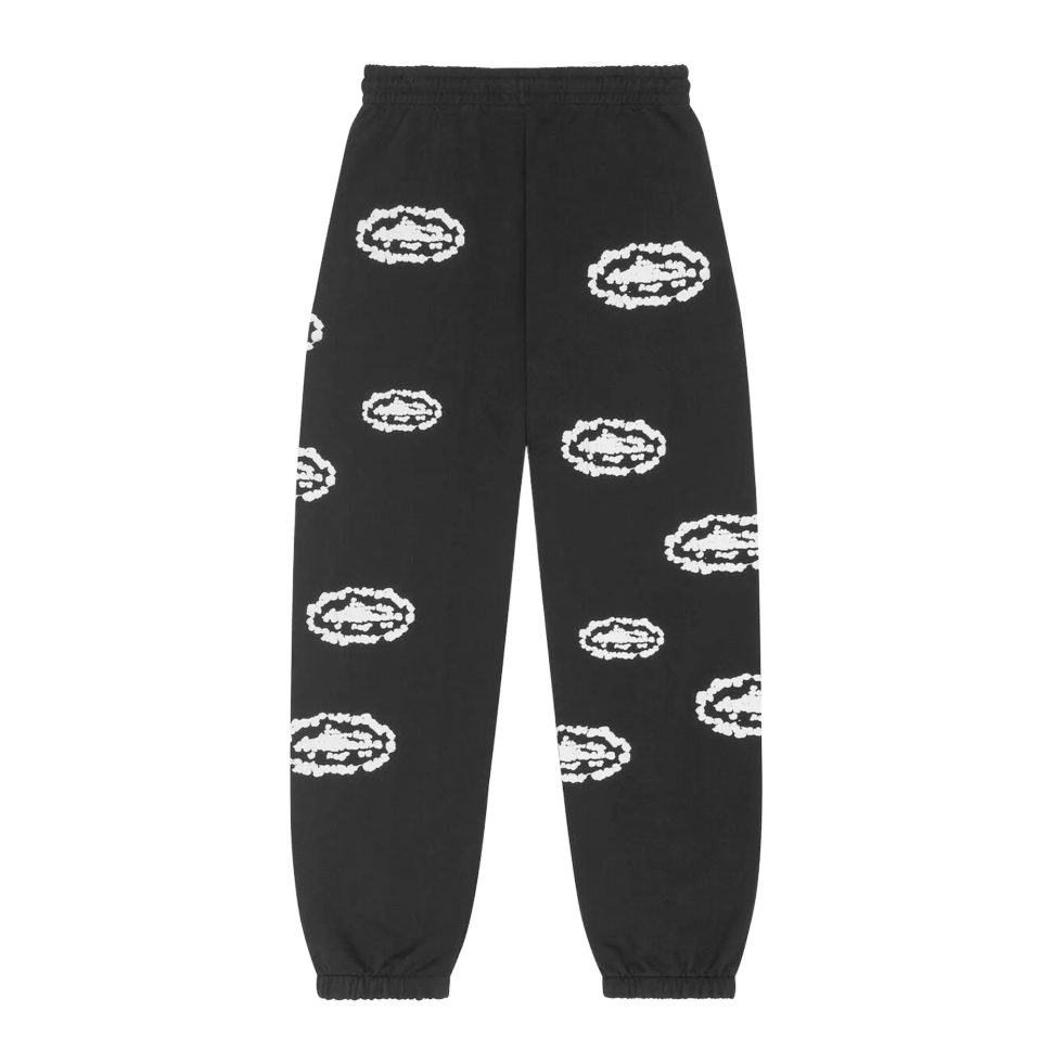 Corteiz x Denim Tears Cotton Wreath Sweatpants Black