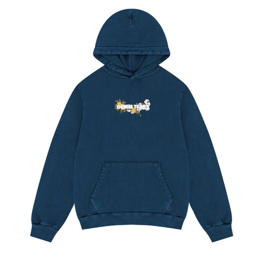 Denim Tears Embroidered Floral Hoodie Navy