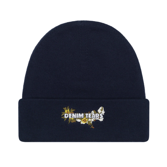 Denim Tears Floral Beanie Navy