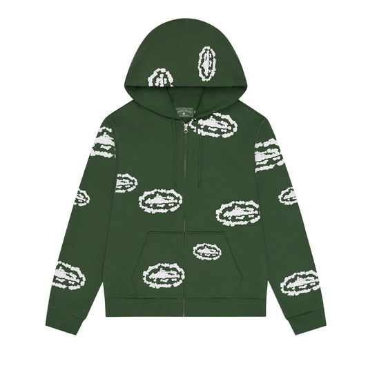 Corteiz x Denim Tears Island Wreath Zip Hoodie Green