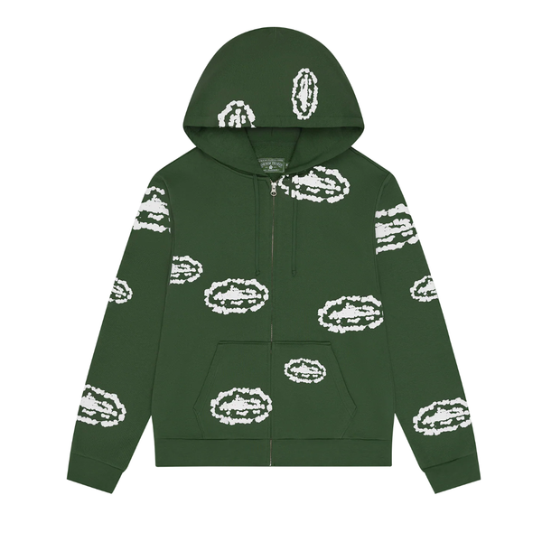 【J31246】TEARS(International Version) Corteiz x Denim Tears Island Wreath Zip Hoodie Green | Corteiz