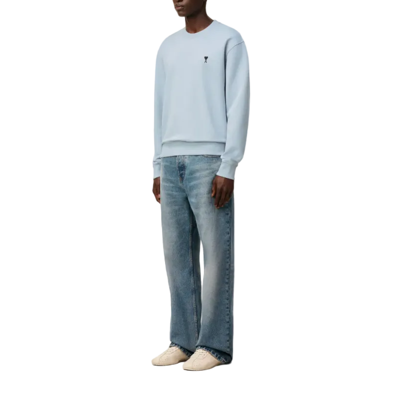 Ami Paris Ami De Couer Crewneck Sweatshirt Ciel